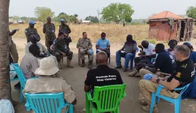 Mitigating, or even resolving, intercommunal conflict, sitting under a tree in South Sudan with the parties involved. Welcome to the world of UN Volunteer Teclaire Same Moukoudi from Cameroon.
