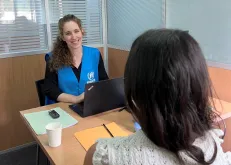 Margaux Gruaz, UN Volunteer in Refugee Status Determination interviews and assesses applicants for eligibility. Her volunteer assignment is fully funded by Switzerland.