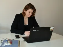 Marharyta Starynets, Online Volunteer with UNICEF Romania uses special software that helps social listening across various social media platforms.