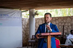 Toily Kurbanov, Executive Coordinator of United Nations Volunteers speaking on the occasion of International Volunteer Day in Mogadishu on 5 December 2023.