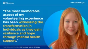 Hazal Kalıncı, UN Volunteer Staff Counsellor with WHO in Türkiye, serves actively in the field of mental health.