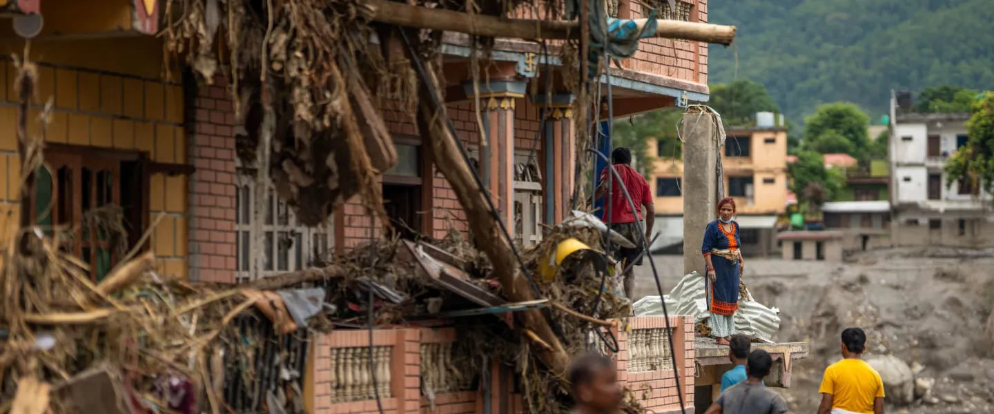Settlements in Nuwakot district in Nepal following the devastating flash floods.