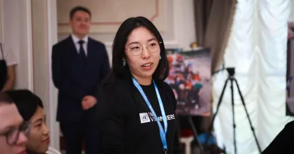 UN Volunteer Sonoko Otani serves with UNICEF Kazakhstan. Pictured here at a Youth Engagement Event.