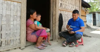 Community Mobilizers in Bangladesh assess basic human services. Photo referenced in the 2026 SWVR.