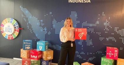 Charlotte German during an event to promote gender equality in Indonesia.