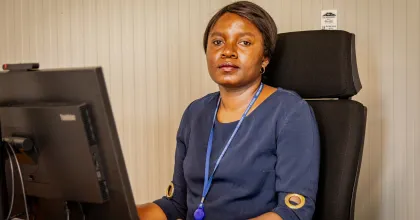 Laetitia Furaha, UN Volunteer with MONUSCO at the Office for Victims' Rights in Goma.