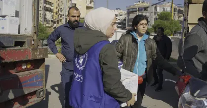 UN Volunteer Field Monitoring Assistants with the World Food Programme build the capacity of community volunteers, including refugees, to support food distribution across South Lebanon.