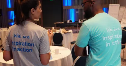 UN Volunteer, Marinour Farah (left), Regional Counsellor for the mental health and wellbeing of staff and fellow UN Volunteers in the Arab States, photographed while preparing for a team event in Jordan.