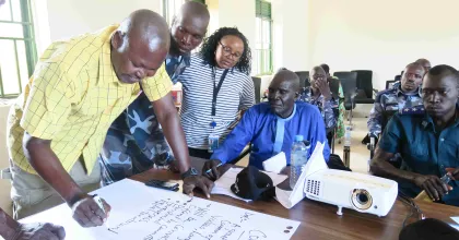 Matiisetso Jeannet Mosala in Magwi County supporting her Rule of Law colleagues in a training workshop