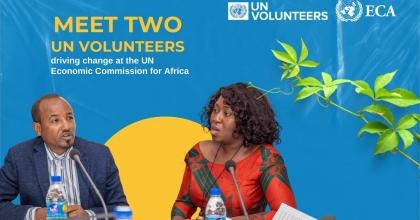 Abiot Tadesse (left) and Adebukola Bolaji (right) are UN Volunteers serving with the United Nations Economic Commission for Africa (UNECA).
