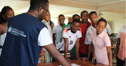 National UN Volunteer, Pierre Yvan Miharisoa, is a Specialist in Law, Gender, and Communications with the Office of the United Nations High Commissioner for Human Rights.