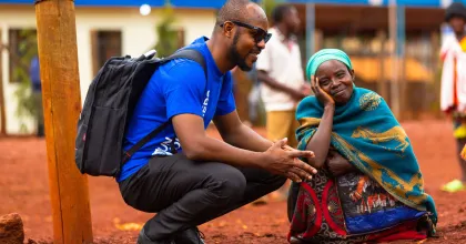 Volunteers support communities in Tanzania. Photo referenced in the 2026 SWVR campaign.