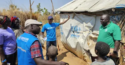 UN Volunteer Bala Stephen Sandare is an Associate Settlement Planning Officer with UNHCR South Sudan. He supports refugee and host communities through sustainable shelter. In 2025, over 750 UN Volunteers served with UNHCR in 69 countries.