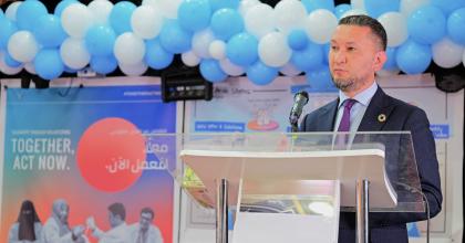 UNV Executive Coordinator Toily Kurbanov addressing International Volunteer Day celebrations in Sana'a, Yemen, on 5 December 2022.