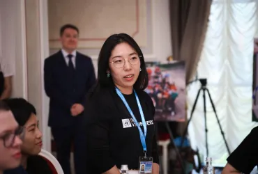 UN Volunteer Sonoko Otani serves with UNICEF Kazakhstan. Pictured here at a Youth Engagement Event.
