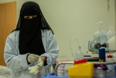 UN Volunteer Emergency Nurse Maryam Al-Omaissi at the UN Clinic in Sana’a, Yemen