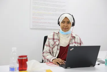 Asraa Alghali, UN Volunteer Education Sector Coordinator with UNICEF Libya.