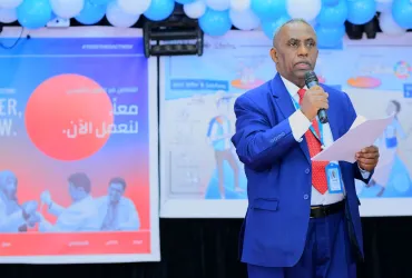 Abdullah Al Duraibi, UNV Country Coordinator Yemen speaks at the International Volunteer Day in Sana’a.