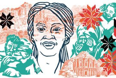 Anja Ingabire giving the most vulnerable a voice by listening and building trust, an illustration by Bureau Verstak.