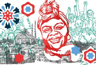 Ann Kamunya speaks up for people and against injustice, an illustration by Bureau Verstak.