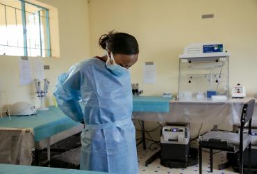 Caroline Njoki Kabaki, UN Volunteer Laboratory Technologist in Kajiado County, Kenya.