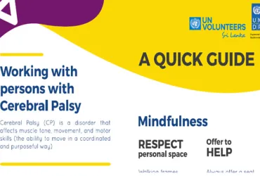 (From Left to Right) UNDP's "Quick Guide to Working with Persons with Cerebral Palsy' and its creator, Kasunjith Satanarachchi 