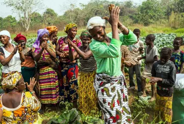 A group of women vegetable growers under the African, Caribbean and Pacific Multilateral Environmental Agreements (ACP MEAs) Programme. 