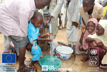 Borehole rehabilitated by Community Volunteers in Adamawa State, North-East Nigeria.
