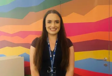 Nadina Imamović, UN Volunteer Programme Associate, at the UN House in Sarajevo.