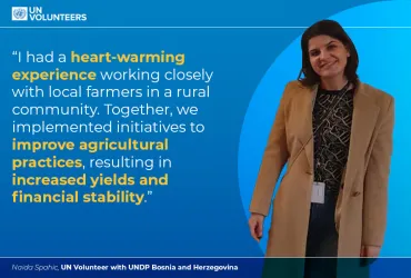 UN Volunteer Naida supported local farmers in increasing the competitiveness of agricultural production, promoting sustainable practices, and supporting businesses affected by the COVID-19 crisis during dedicated recovery projects (EU4AGRI, EU4AGRI-Recovery and EU4BusinessRecovery).