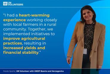 UN Volunteer Naida supported local farmers in increasing the competitiveness of agricultural production, promoting sustainable practices, and supporting businesses affected by the COVID-19 crisis during dedicated recovery projects (EU4AGRI, EU4AGRI-Recovery and EU4BusinessRecovery).