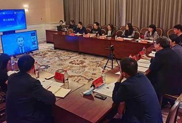 UNV's Executive Coordinator, Mr Toily Kurbanov (on screen), during the virtual mission with key UN and Chinese partners. 