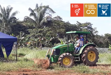 Maira Alejandra Echeverry Prada, national UN Volunteer Reincorporation and Rural Development Specialist, in the Hector Ramirez Territorial Space for Training and Reincorporation, Vereda Agua Bonita, La Montañita, Caquetá. Colombia. 