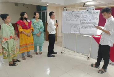 Community UN Volunteers participating in an orientation session organized by LoGIC project in Rangamati.