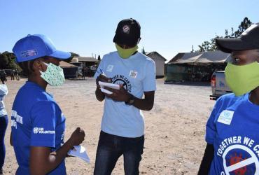 Community Youth Volunteers deployed by UNDP and UNV in Zambia to help with the COVID-19 response.