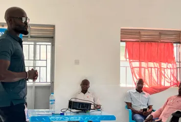 Fajong Benjamin training healthcare service providers on human rights and sexual gender based violence in Yei River County, South Sudan