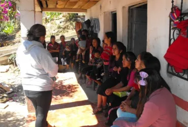 Workshop on human rights organized by UN Volunteers in the village of Santiago Chimaltenango, Guatemala.