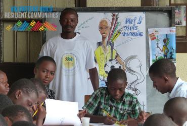 UN Volunteers in the Democratic Republic of Congo instill the values of volunteerism among youth.
