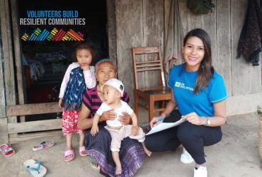 Silvia Illescas (right) is an international UN Volunteer from Nicaragua, serving as Health Advocacy and Coordination Officer with WHO in Lao PDR.