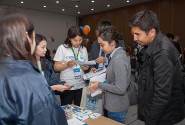 Networking session during the Forum-Café organized to mark International Youth Day in Kazakhstan.