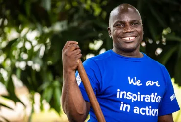 Jason William Gbambi, a national volunteer serving with UNMISS, is thoroughly enjoying his important work. Photos: Gregorio Cunha/UNMISS