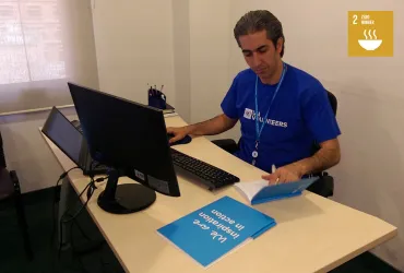   UN Volunteer Logistics Officer Bashar Shehadeh, from Damascus, Syria, serves with the WFP in Lebanon, checking shipping documents and liaising with suppliers, authorities and custom agents along the Lebanese and Syrian borders.