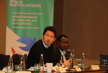 UN Volunteer Kazuaki Tsuji during a workshop on gender-responsive peacebuilding in Istanbul.
