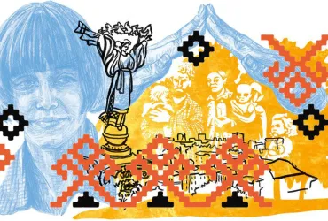 Liliia Huzeieva helping refugees integrate and transition to a new normal, an illustration by Bureau Verstak.