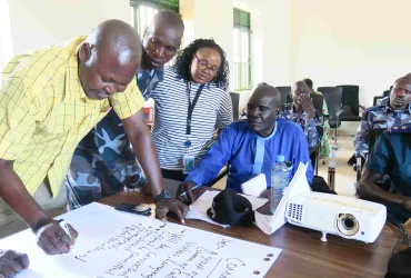 Matiisetso Jeannet Mosala in Magwi County supporting her Rule of Law colleagues in a training workshop