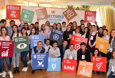 Participants in the National SDGs Youth Consultation workshop in the Republic of Moldova, April 2019.