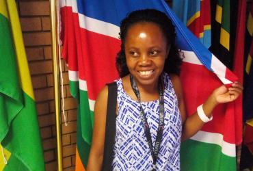 UN Volunteer Pelgrina Shimanu Ndumba serves as a volunteer under the UNDP-UNV Talent Programme for Young Professionals with Disabilities in her home country, Namibia.