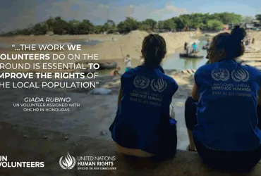 UN Volunteers assigned with the Office of the High Commissioner for Human Rights, serving in the context of the migrant caravan in Mexico.