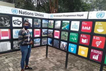 Miriam Tina, UN Volunteer Disaster Risk Reduction Assistant serves with UNDRR Kenya