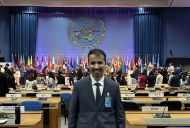 UN Volunteer Mutlaq Alsubaie at the 82nd Commission Session of ESCAP in Bangkok, Thailand. His assignment is funded by Saudi Arabia.